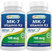 2 Pack Best Naturals MK-7 Vitamin K2 100 mcg 60 Vegetarian Capsules
