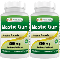 2 Pack - Best Naturals Mastic Gum Capsules 500 mg 60 Capsules (Total 120 Capsules)