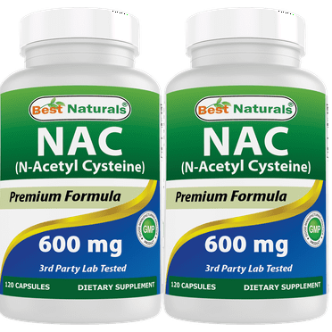 2 Pack Best Naturals NAC (N-Acetyl Cysteine) 600 mg 120 Capsules