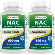 2 Pack Best Naturals NAC (N-Acetyl L-Cysteine) 600 mg 250 Capsules