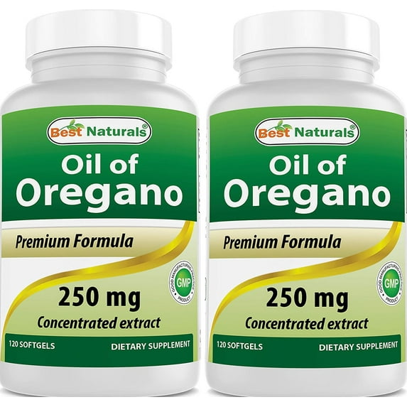 2 Pack Best Naturals Oregano Oil 250 mg 120 Softgels