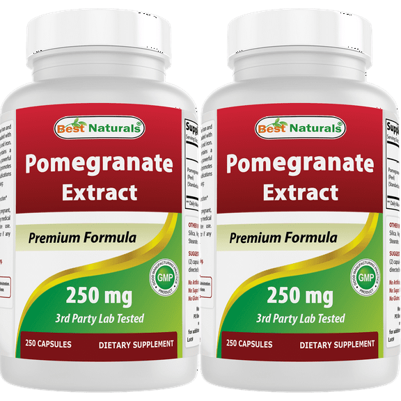 2 Pack Best Naturals Pomegranate Extract 250 mg 250 Capsules