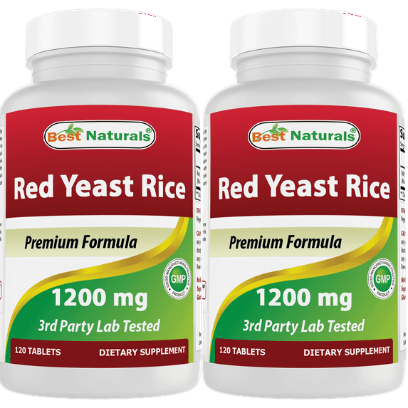 2 Pack Best Naturals Red Yeast Rice 1200 mg 120 Tablets