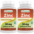 thumbnail image 1 of 2 Pack Best Naturals Zinc 50 mg 240 Tablets, 1 of 7