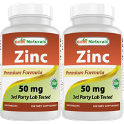 2 Pack Best Naturals Zinc 50 mg 240 Tablets