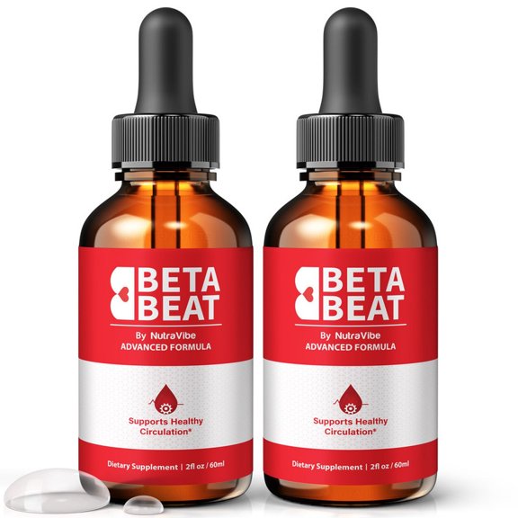 (2 Pack) Beta Beat Drops Daily Liquid Formula with a Clean, Natural Blend to Support Natural Flow, Balanced Levels & Healthy Circulation | Convenient for Consistent Use (60 Servings)