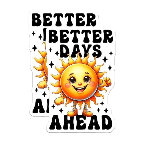 (2 Pack) Better Days Ahead Magnets - Inspirational Quote - Cheer Up Message - 5" On Longest Side - for Cars, Fridges, Toolboxes - Made in USA