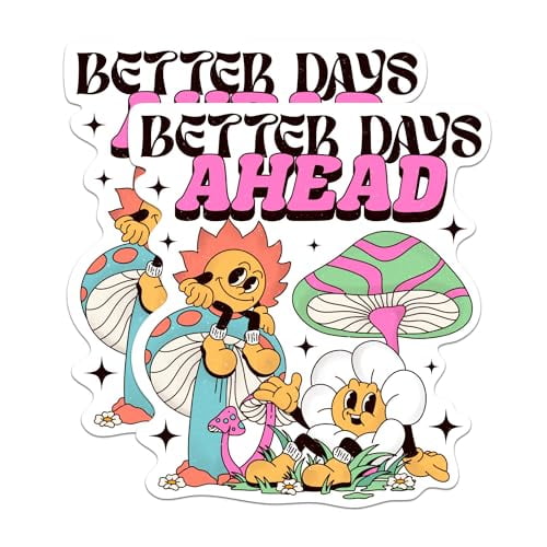 (2 Pack) Better Days Ahead Stickers - Positive Inspiring Motivating - 5 Inches On Longest Side - Premium Vinyl - for Cars, Trucks, Skateboards, Laptops - Made in USA - BMCS1112