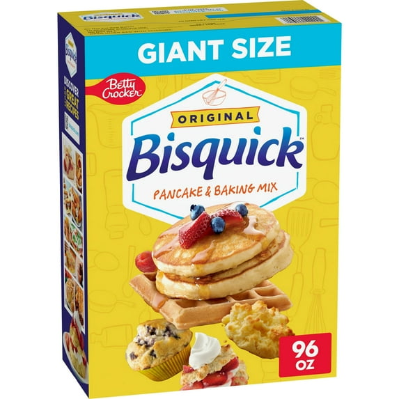 (2 Pack) Betty Crocker Bisquick Pancake and Baking Mix, Original, Giant Size, 96 oz