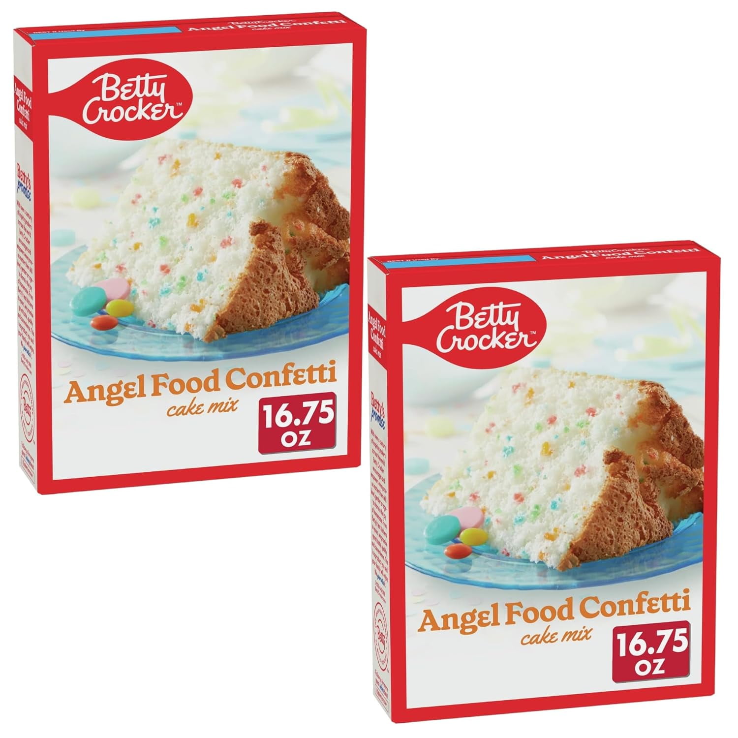 ( 2 Pack ) Betty Crocker Cake Mix, Angel Food Confetti 16.75 Oz