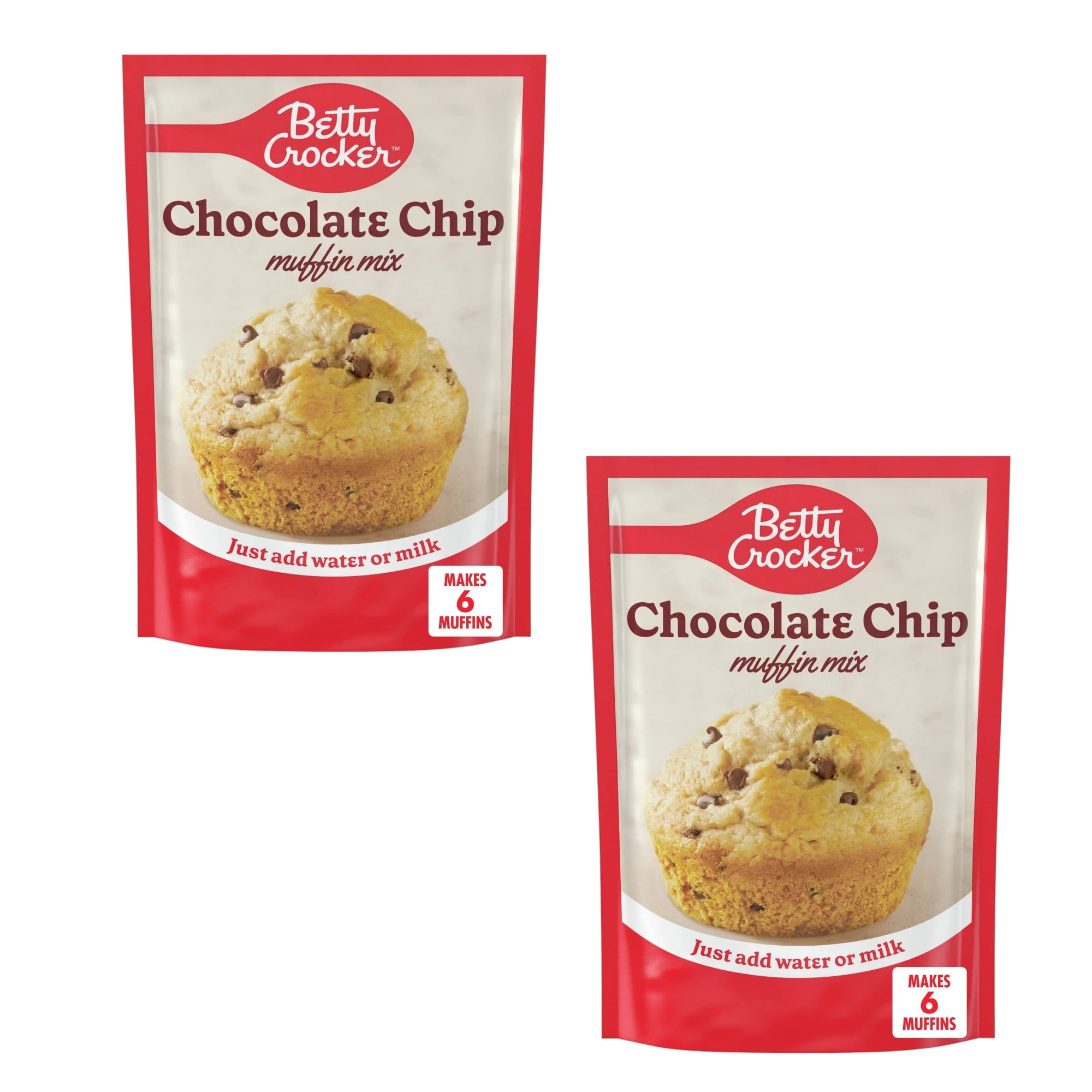 ( 2 Pack ) Betty Crocker Chocolate Chip Muffin Mix, Easy Baking Mix, 6.5 oz.