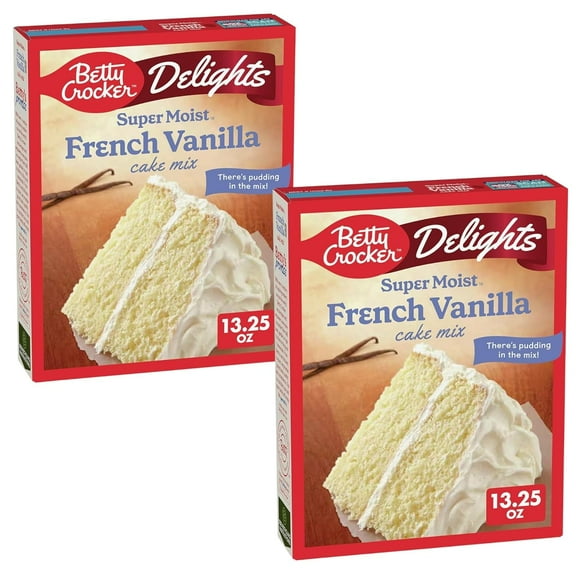 Pack of 2 - Betty Crocker Delights Super Moist French Vanilla Flavored Cake Mix 13.25 oz