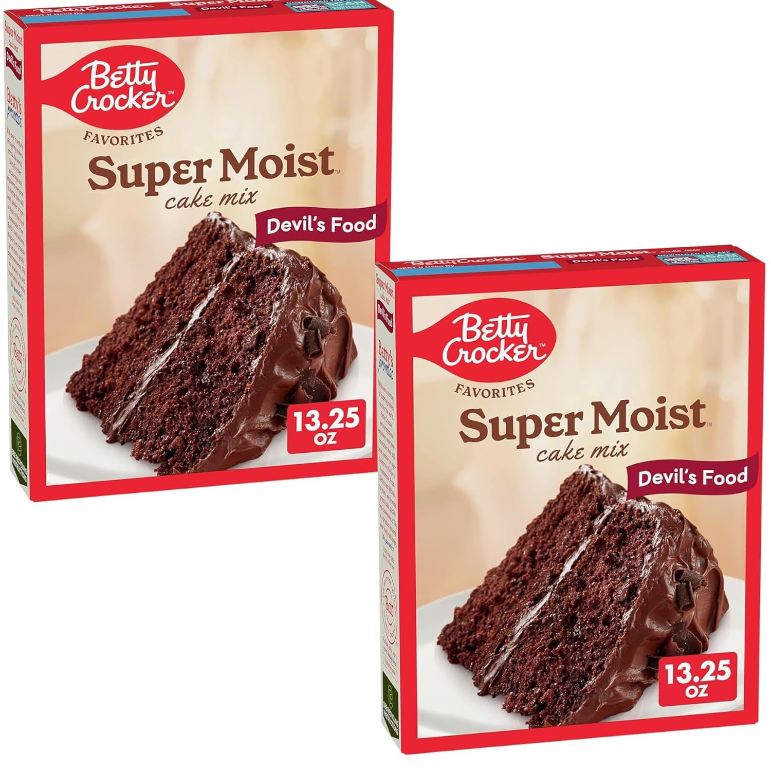 ( 2 Pack ) Betty Crocker Favorites Super Moist Devil's Food Cake Mix, 13.25 oz
