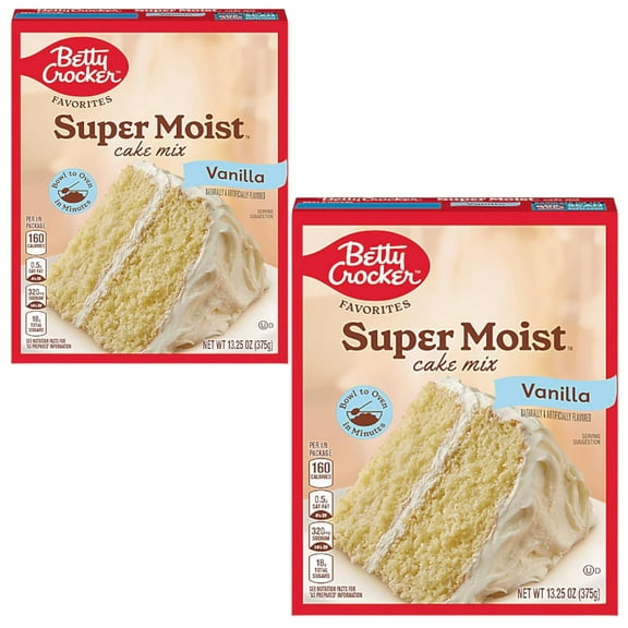 ( 2 Pack ) Betty Crocker Favorites Super Moist Vanilla Flavored Cake Mix, 13.25 oz