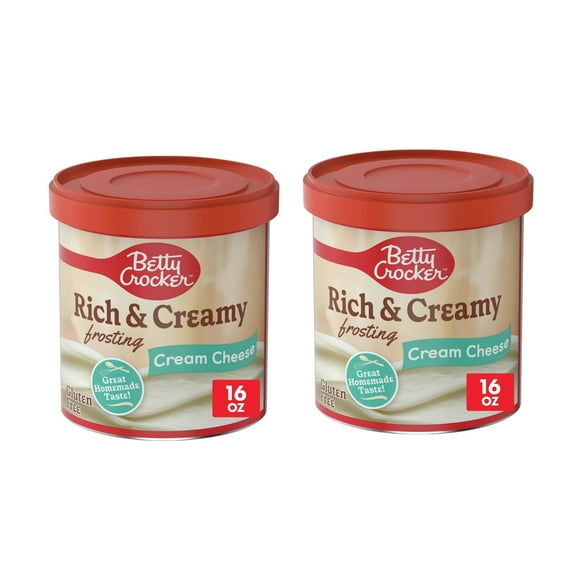 ( 2 Pack ) Betty Crocker Rich & Creamy Cream Cheese Flavored Frosting, Gluten Free Frosting, 16 oz