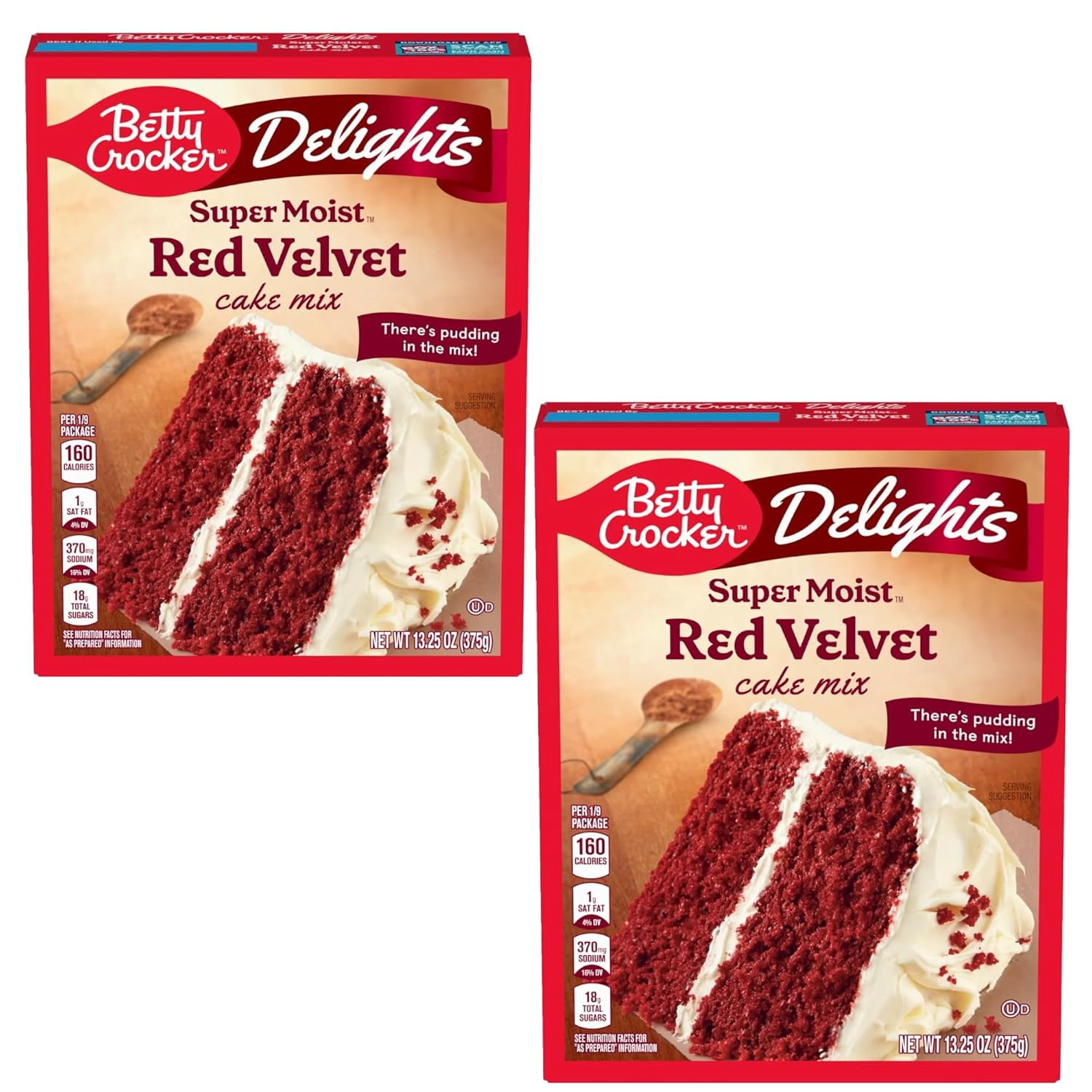 ( 2 Pack ) Betty Crocker Super Moist Delights Red Velvet Cake Mix, 13.25 Oz