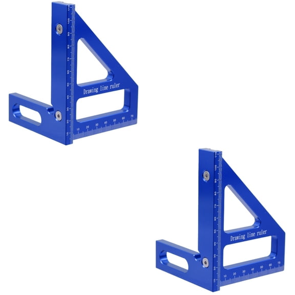 2 Pack Bevel Carpentry Ruler Triangle Ruler 11.3X8CM Blue