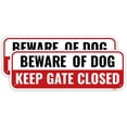 thumbnail image 1 of 2 Pack Beware of Dog Sign, 12 x 8 Inches - Aluminum - Keep Gate Closed Signs for Fence Door Gate Outdoor/Without a frame, 1 of 4