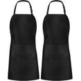 thumbnail image 1 of 2 Pack Bib Apron, Adjustable with 2 Pockets, Water and Oil Resistant, Cooking Kitchen Chef Apron for Women Men 2 Pack, 1 of 5