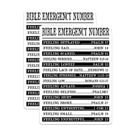(2 Pack) Bible Emergency Number Magnets - Scripture Comfort Daily Guidance - Christian Spiritual Faith Reminder - 5 Inches On Longest Side - Thick Durable Magnet - Made in USA - MAG20026