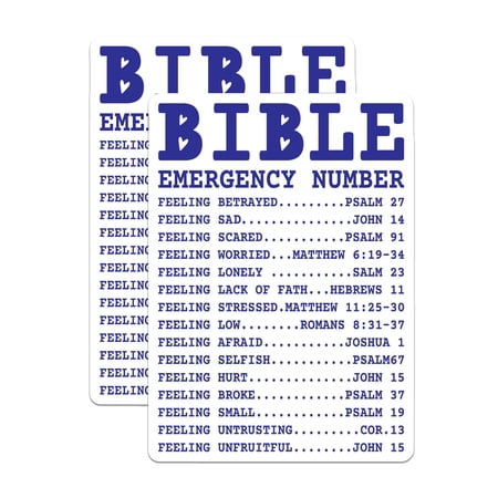 (2 Pack) Bible Emergency Number Magnets - Scripture Verse Encouragement - Christian Faith Support for Hard Times - 5 Inches On Longest Side - Thick Durable Magnet - Made in USA - MAG19602