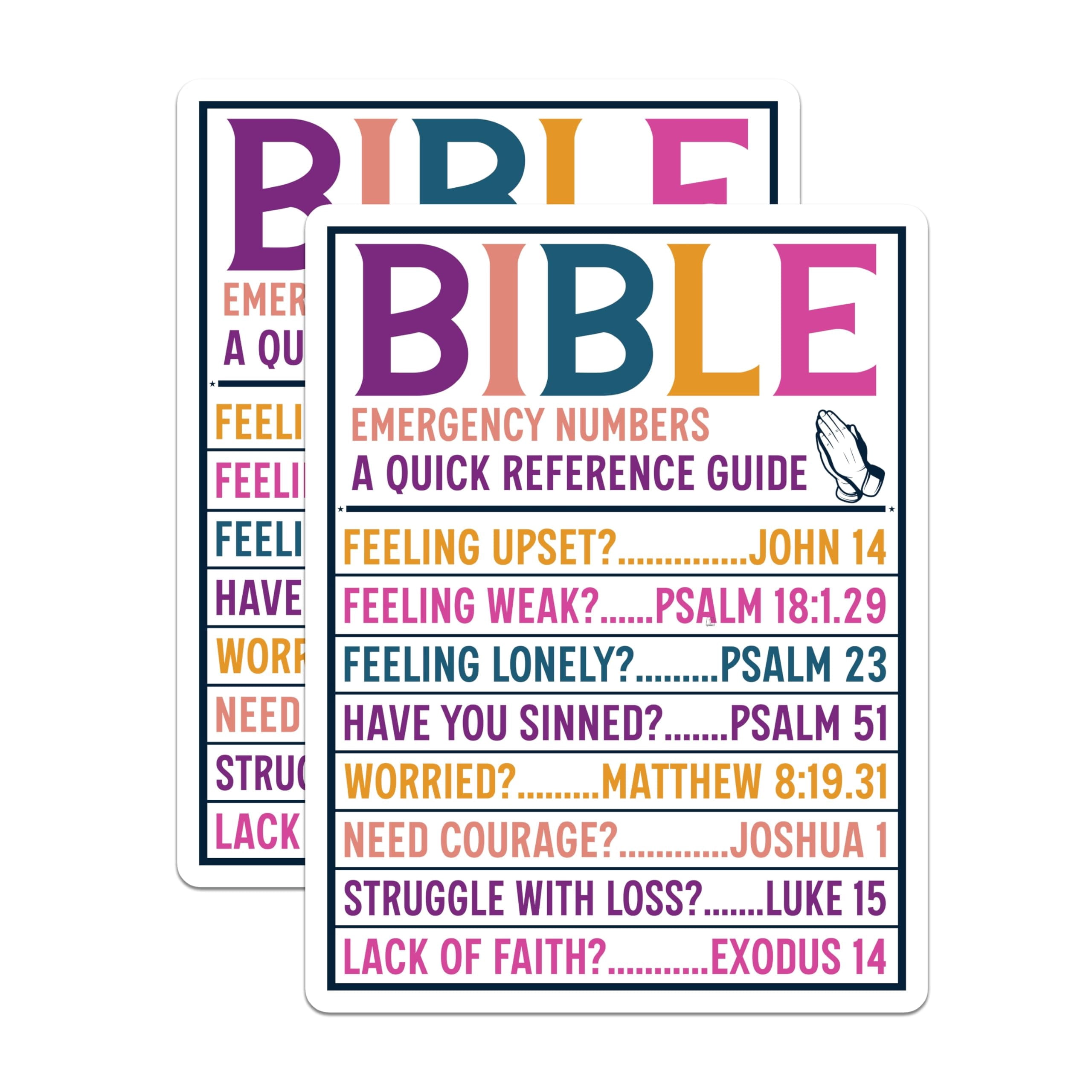 Emergency Scripture Magnets (2 Pack) Bible Emergency Number Magnets - Spiritual Guidance Verses ...