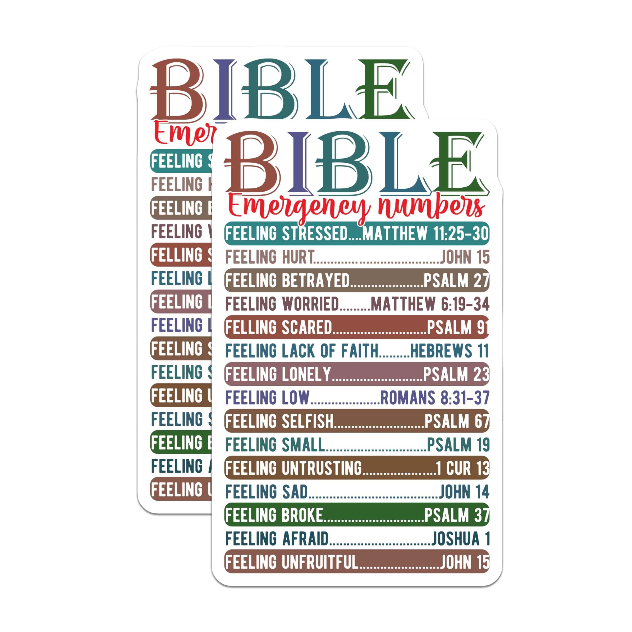 Emergency Scripture Magnets (2 Pack) Bible Emergency Numbers Magnets - Scripture Verse Magnet ...