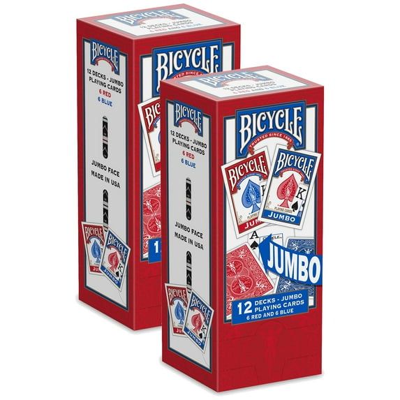 2 Pack | Bicycle Jumbo Faces Playing Cards - 12 pks.