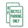 thumbnail image 1 of (2 Pack) Bicycle Parking Only | 18" X 24" Heavy-Gauge Aluminum Sign | Rust Free Aluminum, Weather Resistant, Waterproof, Fade Resistant, 2 Pre-drilled Holes, 1 of 4