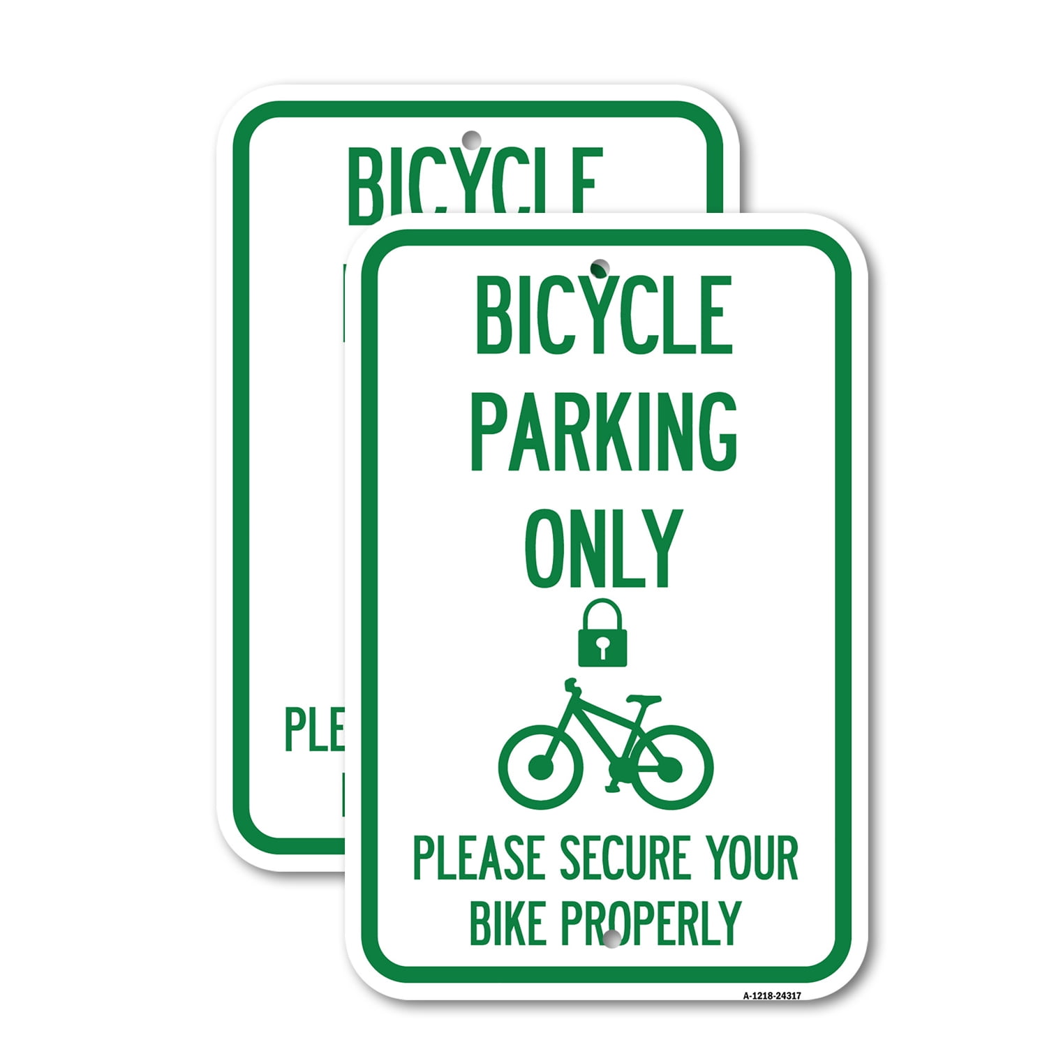 (2 Pack) Bicycle Parking Only Please Secure Your Bike Properly (With ...