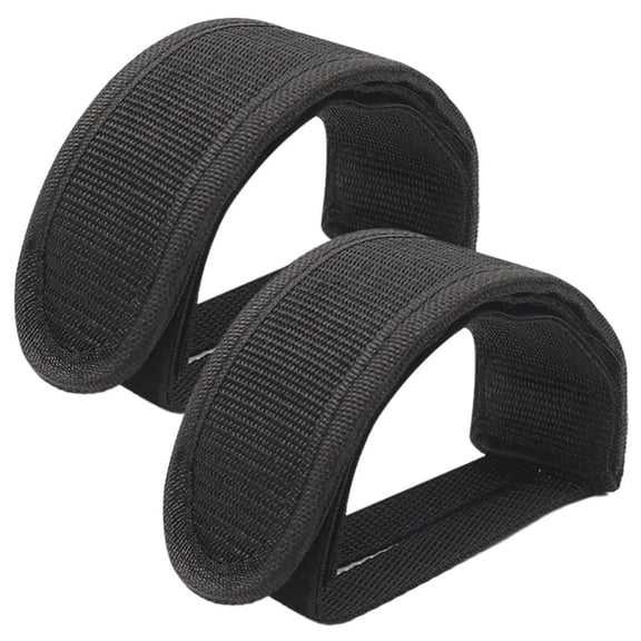 2 Pack Bicycle Pedal Straps, Nylon Toe Straps with Hook and Loop Closure, Fixed Gear and Road Cycling, Nan, Black, 4.72 in