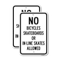 thumbnail image 1 of (2 Pack) No Bicycles Skateboards Or In-line Skates Allowe | 12" X 18" Heavy-Gauge Aluminum Sign | Rust Free Aluminum, Weather Resistant, Waterproof, Fade Resistant, 2 Pre-drilled Holes, 1 of 4