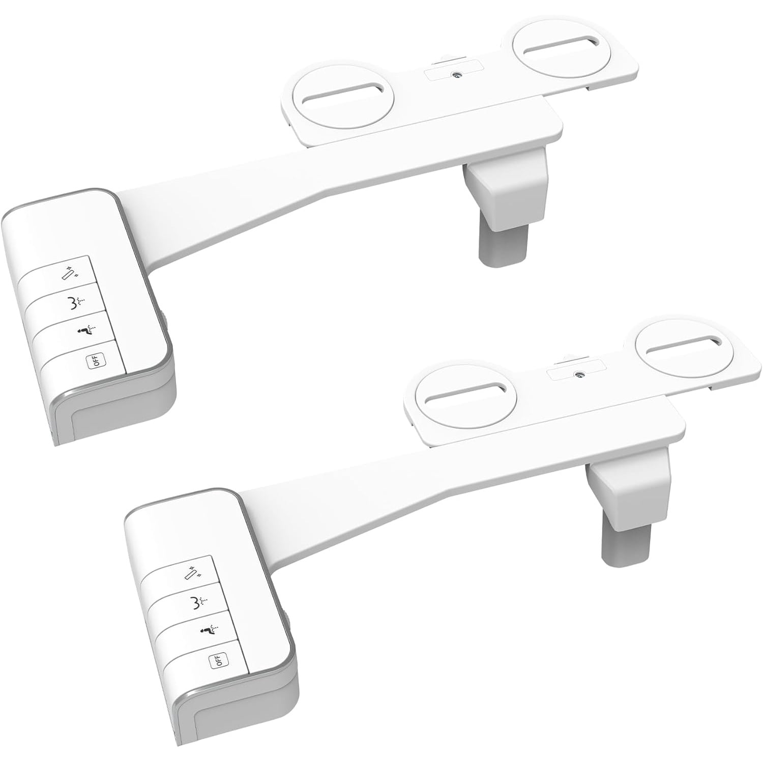 2 Pack Bidet Attachment for Toilet, Non-Electric Dual Nozzle for Frontal & Rear Wash, Adjustable Water Pressure Control, Fresh Water Bidet Toilet Seat, Self Cleaning Water Sprayer, Chrome