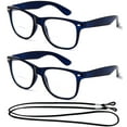 thumbnail image 1 of 2 Pack Bifocal Oversize Large Vintage Style Comfortable Stylish Simple Reading Glasses With Lanyard, 1 of 1