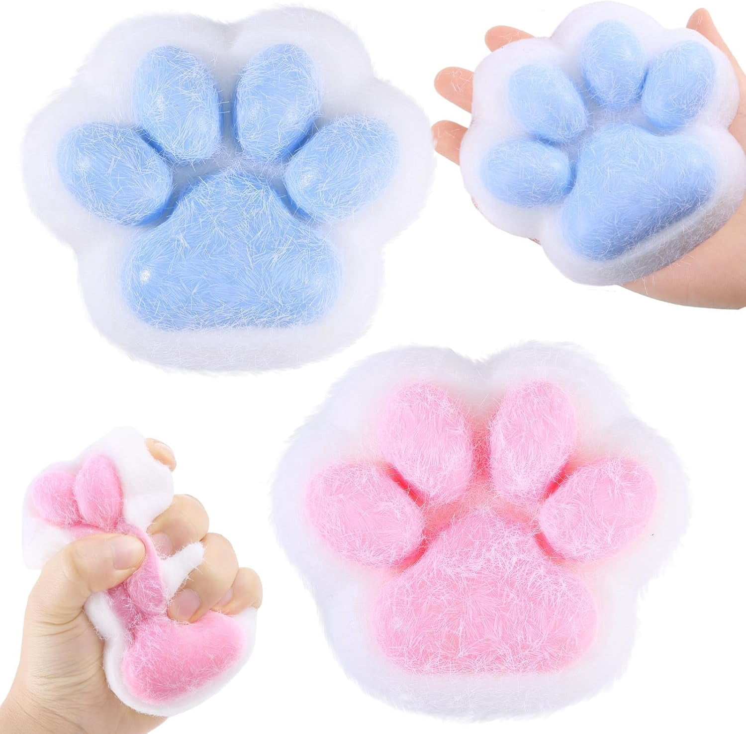 Cat Paw Squishy,Cute Soft Squeeze Toys,Squeeze Toys For Getting Cozy,Adorable Soft Silicone Squeeze Toy Stress Relief Kawaii Squishies Sensory Toys Opp P