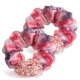 thumbnail image 1 of 2 Pack Big Scrunchies for Women  Large Scrunchie Lace Oversized Silk Thick Elastic Hair Ties Jumbo Hair Scrunchies, 1 of 5