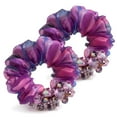 thumbnail image 1 of 2 Pack Big Scrunchies for Women  Large Scrunchie Lace Oversized Silk Thick Elastic Hair Ties Jumbo Hair Scrunchies, 1 of 5