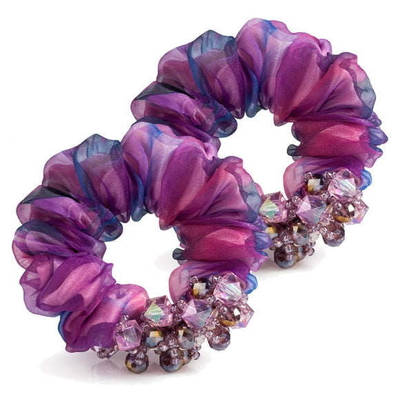 2 Pack Big Scrunchies for Women Large Scrunchie Lace Oversized Silk Thick Elastic Hair Ties Jumbo Hair Scrunchies