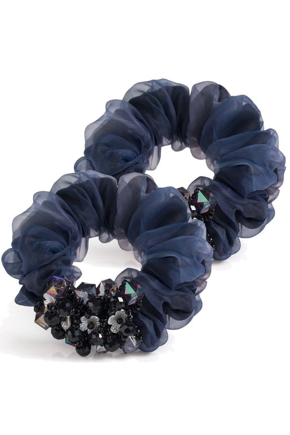 2 Pack Big Scrunchies for Women Large Scrunchie Lace Oversized Silk Thick Elastic Hair Ties Jumbo Hair Scrunchies