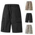 thumbnail image 1 of 2 Pack Big & Tall Cargo Shorts for Men with Pockets M-5X Plus Size Lightweight Drawstring Elastic Waist Straight Wide Leg Solid Athletic Short, 1 of 8