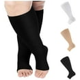 thumbnail image 1 of 2 Pack Big & Tall Toeless Socks for Men Plus Size 2X-4X Over-the-Calf Solid Color Stretchy Slim Breathable Athletic Workout Running Long Compression Sock, 1 of 6