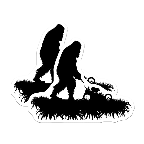 (2 Pack) Bigfoot Mowing Magnets - Funny Sasquatch Yard Work Decor - Mythical Creature Lawn Care Accessory - 5 Inches On Longest Side - Thick Durable Magnet - Made in USA - MAG21944