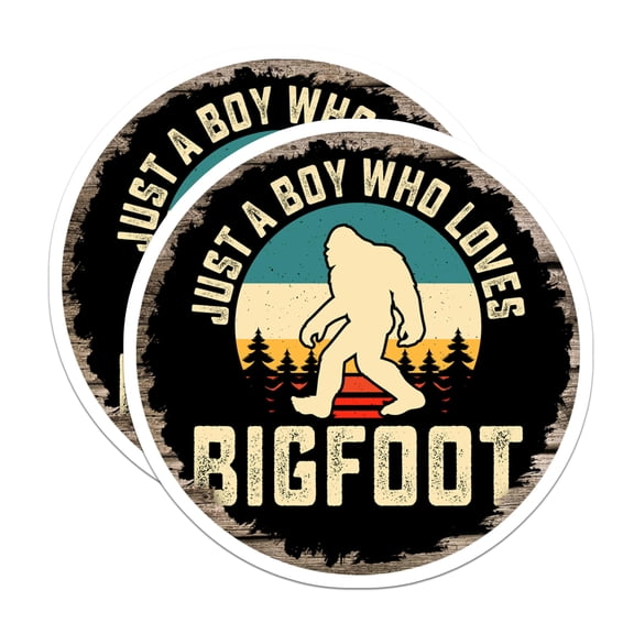 (2 Pack) Bigfoot Sasquatch Magnets - Boy Who Loves Cryptid - Retro Vintage Refrigerator Locker Magnets - 5 Inches On Longest Side - Thick Durable Magnet - Made in USA - MAG26215