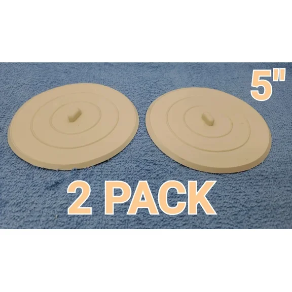2 Pack Bigger & Thicker Large 5" Commercial Grade Rubber- Any Sink Drain Stopper