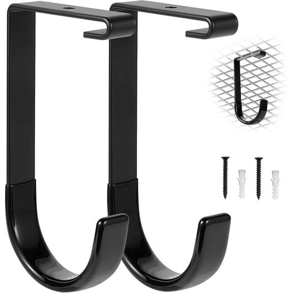2 Pack Bike Hooks for Garage Ceiling Mount Rack- Anti-Slip Coating,Heavy Duty 4X8 Overhead Garage Storage Rack for Ceiling Hanging Bicycle Shelves, Add on Storage Flat Hooks Accessory and Wall Hanger