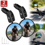 2 Pack Bike Mirror Handlebar Mount , 360° Adjustable Bicycle Mirror for Mountain, Road, BMX & Commuter Bikes , Shatterproof, Vibration-Resistant Rearview Mirror with Secure Clamp
