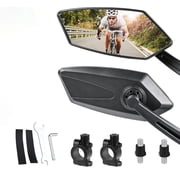 2 Pack Bike Mirrors, Bike Mirrors for Handlebars, 360° Adjustable Safety Bicycle Rear View Mirrors, Scratch Resistant Glass Lens, Bicycle Universal Fit Accessories