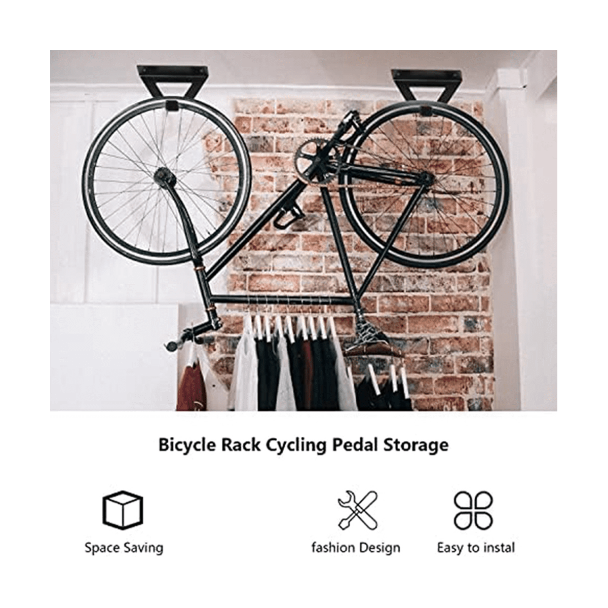 2 Pack Bike Rack Wall Hook Mount Bike Hook Holder for Storage and