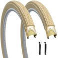 thumbnail image 1 of 26"x2.125" Cruiser Beach Bike Tires Cream Color 26"x1.75"/2.125" Replacement Folding Bicycle Tyres for City Commuter Urban Pavement, 1 of 10