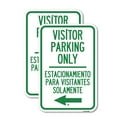thumbnail image 1 of (2 Pack) Bilingual Reserved Parking Sign Visitor Parking Only - Estacionamiento Para Visitantes Solamente (With Left Arrow) | 18" X 24" Heavy-Gauge Aluminum Sign | Rust Free Aluminum, 1 of 4